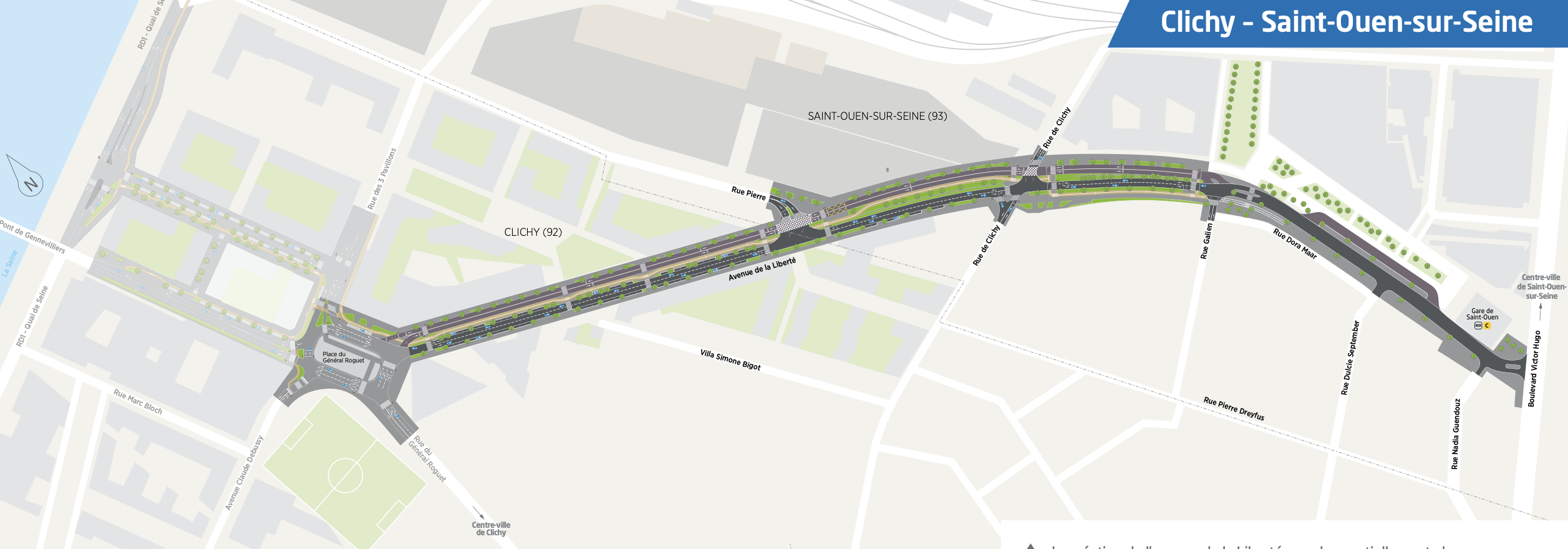 Tracé de l’Avenue de la Liberté – Clichy / Saint-Ouen